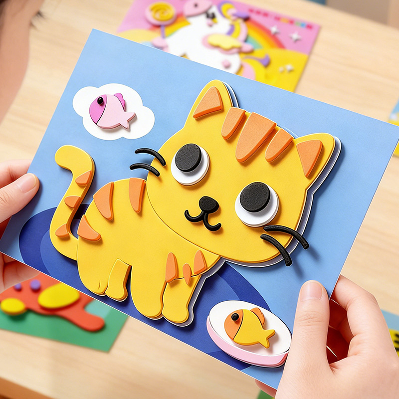 Science Toys Diy - 3D-stickers voor kinderen, 10 willekeurige vellen,