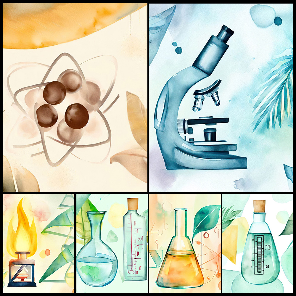 Science Nursery - Cartoon Chemie Wetenschap Beker Biologie Kwekerij